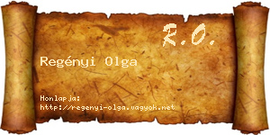 Regényi Olga névjegykártya